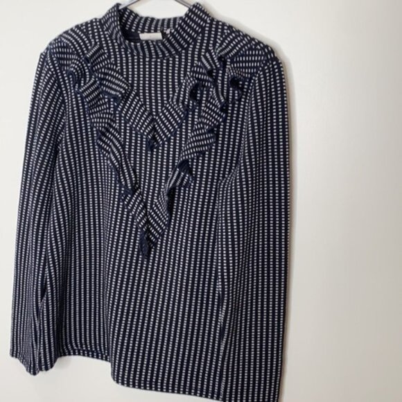 Noisy May Women Checkered Long Sleeves Ruffled Mock Neck Sweater Size Large - Picture 3 of 10